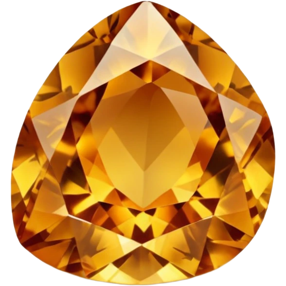 Single gemstone rock character, warm golden citrine, squat and heavy like a rock, with carved facets  emoji