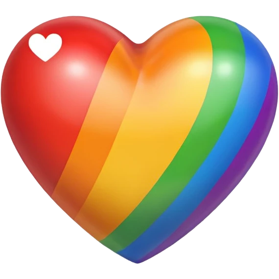 Remove the paw print so only the rainbow pride heart remains, keep the original Apple emoji style, no text, preserve the original colors and effects exactly as in the reference image. emoji