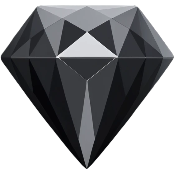 3d diamond shape matte black. diamond shape like on a playing card emoji