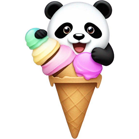 Panda eating ice cream emoji