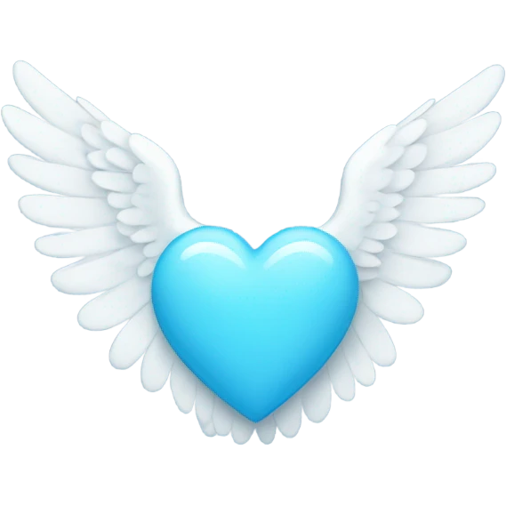 light blue heart with white wings emoji