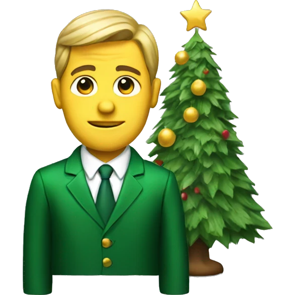 Christmas tree businessman emoji