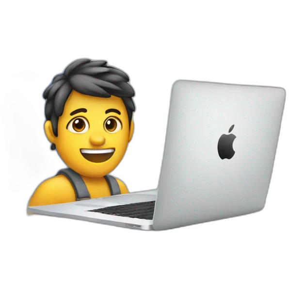 programmer codes on macbook emoji