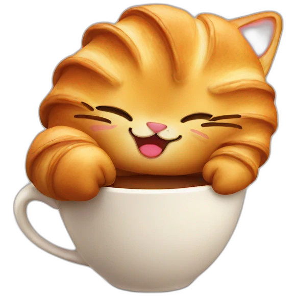 croissant with cat emoji