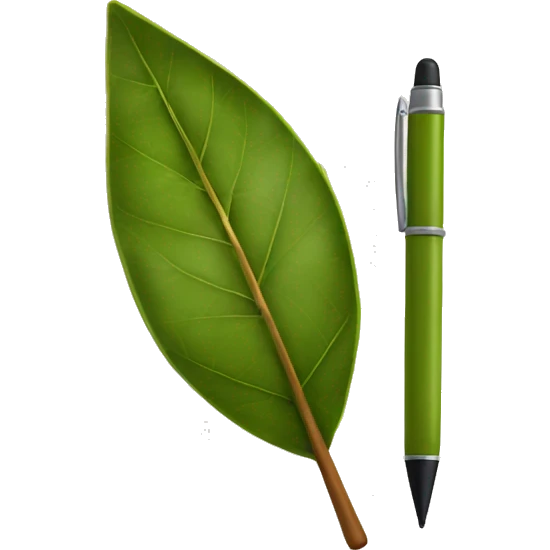 bay leaf and a pen emoji