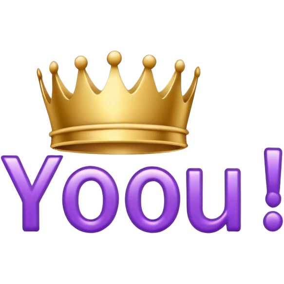 Shiny fancy purple text saying "YOU" emoji