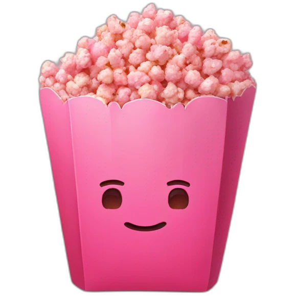 pink popcorn bag with red cancel sign emoji
