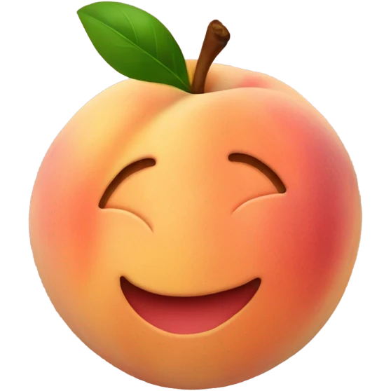 A peach with hand prints emoji