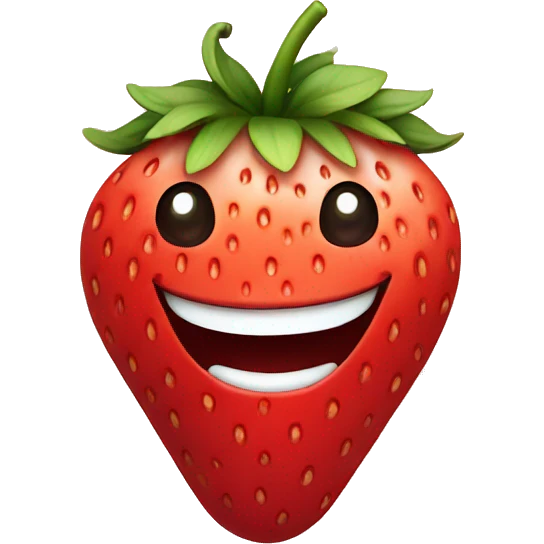 smiling strawberry emoji