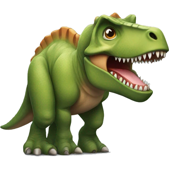 Dinosaur holding a bear emoji