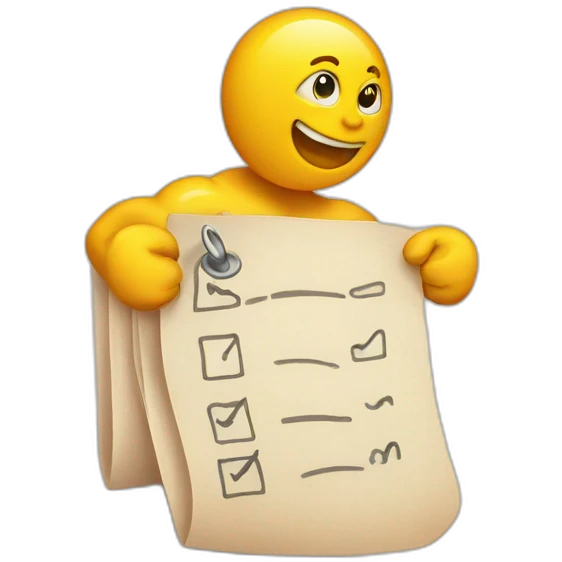 check list and muscle emoji