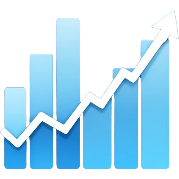 reports icon for site navigation. chart goes up and to the right emoji
