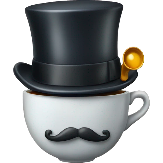 Photorealistic man A British gentleman in a monocle and a top hat with a cup of tea in his hand emoji