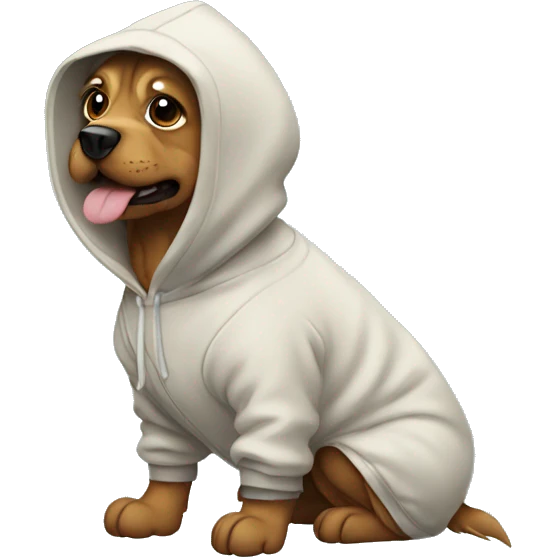 Dog wearing a hoodie emoji