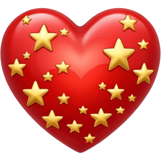 A red heart with many stars in it emoji