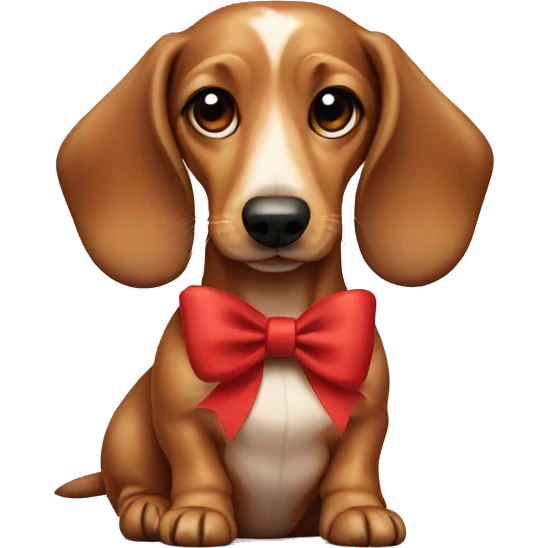 Dautschund with bow emoji