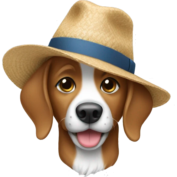 Dog wear hat emoji