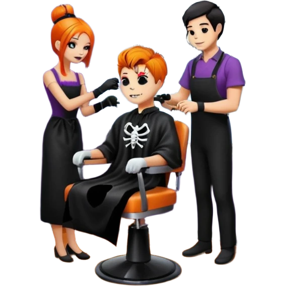 halloween hairdresser saloon emoji