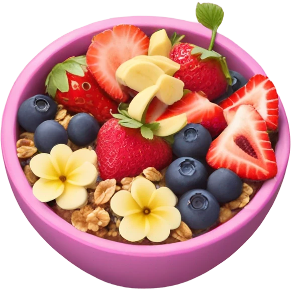 Coquette Acai bowl pink emoji