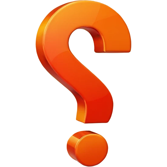 red-and-orange colored question mark emoji