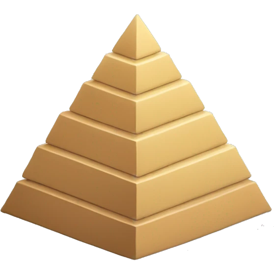 Simple, minimal, clean, easy to recognise icon of a pyramid of stacked blocks  emoji