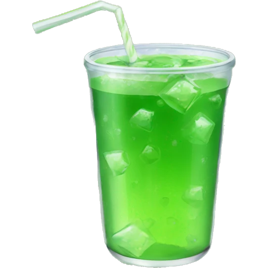 Green drink with straw and ice  emoji