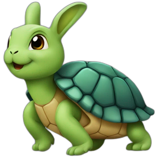 Tortue sur lapin emoji