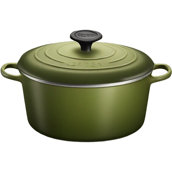 olive green le creuset dutch oven emoji