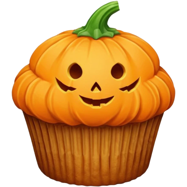 halloween muffin with pumpkin decoration emoji