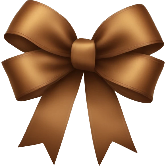 Brown ribbon bow emoji