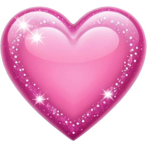 glitter pink heart emoji