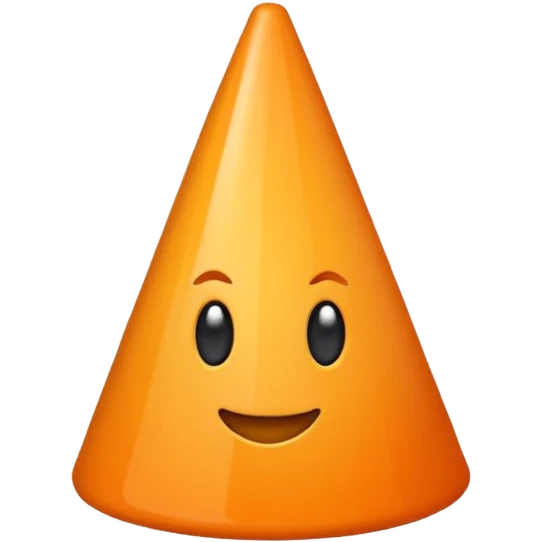 Cono naranja con fondo blanco emoji