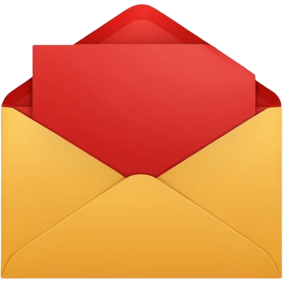 red greeting card with envelope emoji