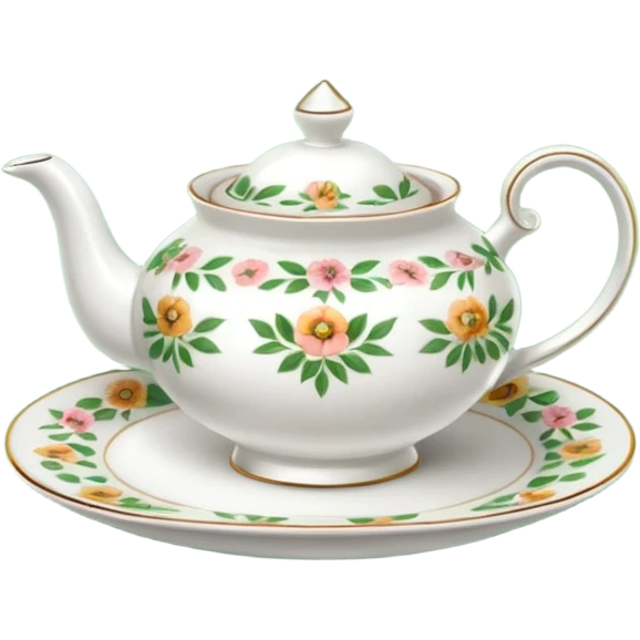 tea set on a green napkin emoji