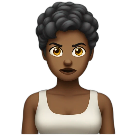 Femme métisse angry emoji