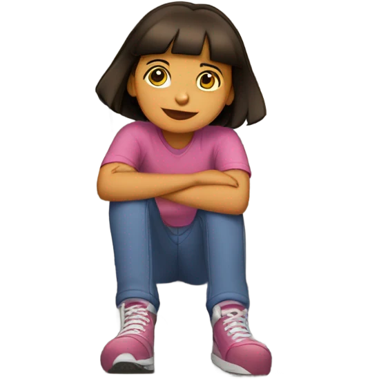 Dora on the bleachers  emoji
