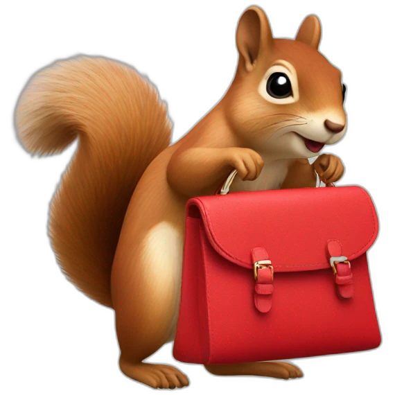 squirrel with a red handbag emoji