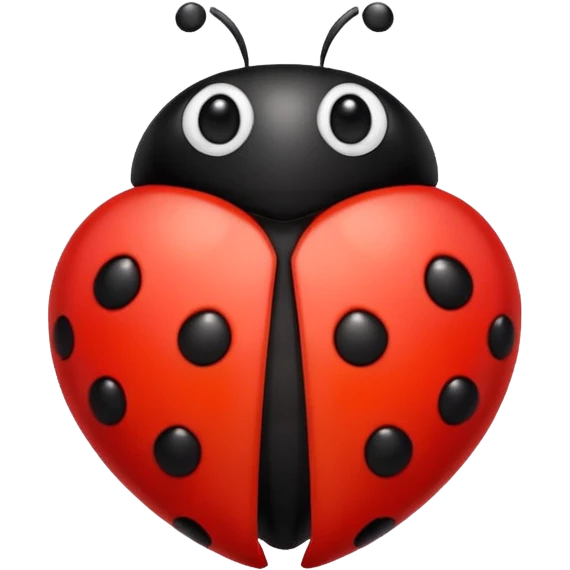 cute red ladybug with heart-shaped spots emoji