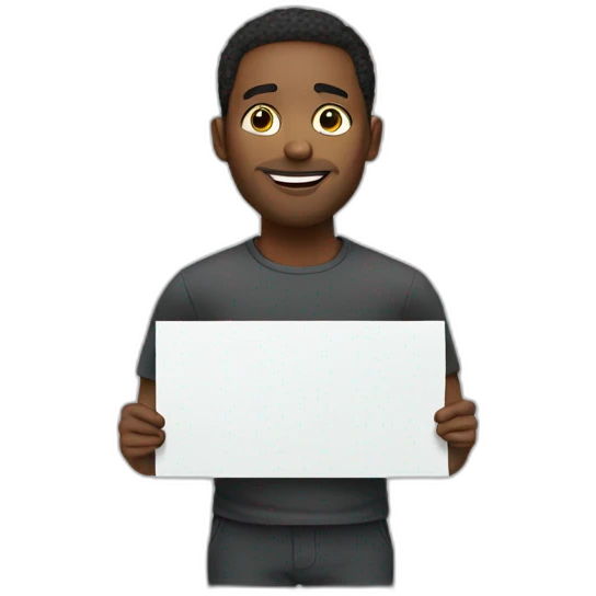 black men holding a sign that says for free emoji
