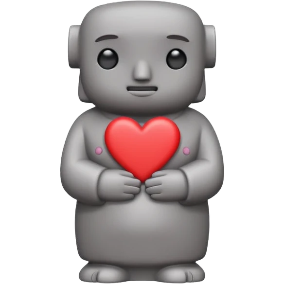 > Kawaii shy Moai statue, blushing, "👉🏻👈🏻" pose, pastel hearts, bold red text, chibi style, transparent background.
 emoji
