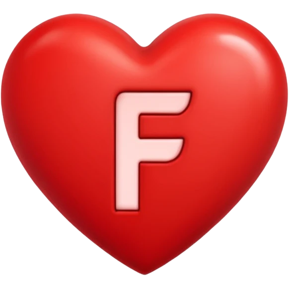 un corazon rojo CON LA LETRA F EN EL CENTRO emoji