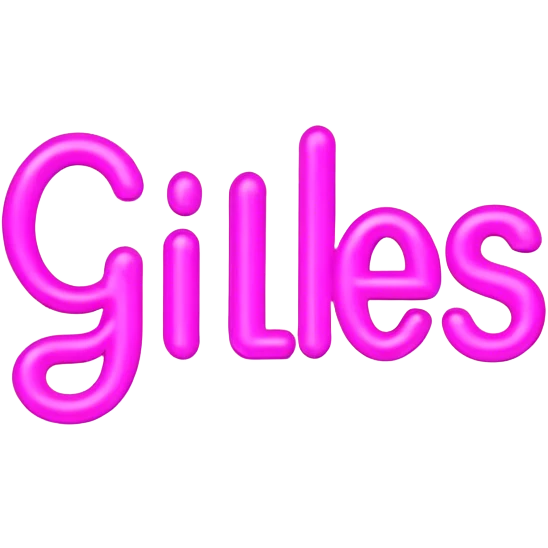 Pink neon sign with the word Giles emoji