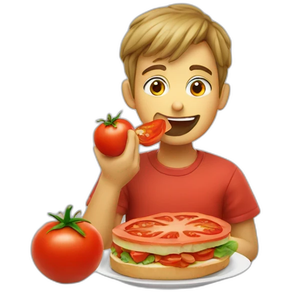 tomato eating lunch emoji
