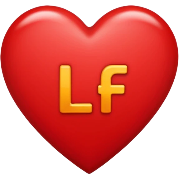 The letters and addition sign l + f in a heart emoji