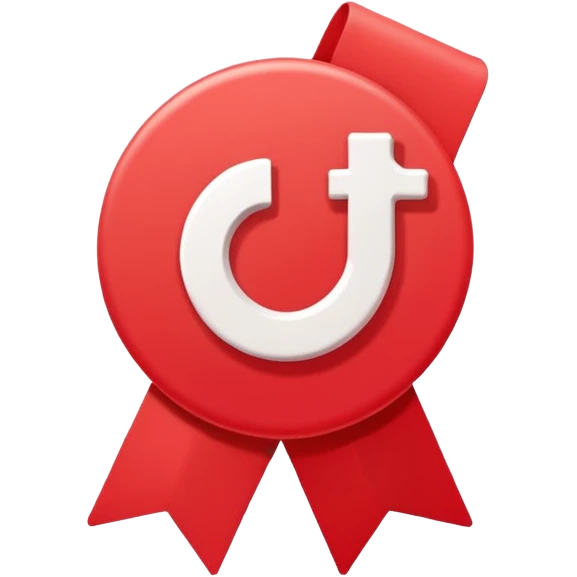 A clean, modern emoji-style icon representing a TikTok certification: a TikTok logo combined with a checkmark badge, flat design, simple shapes, bright colors, minimal details, transparent background, high resolution, emoji style. emoji