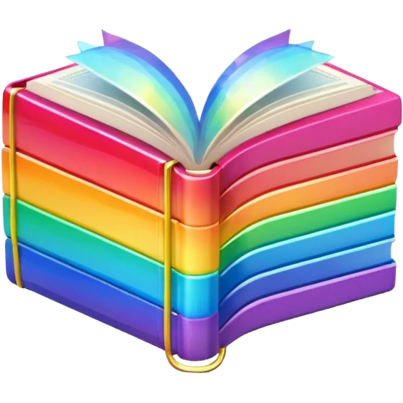 fantasy magic RAINBOW book low poly emoji