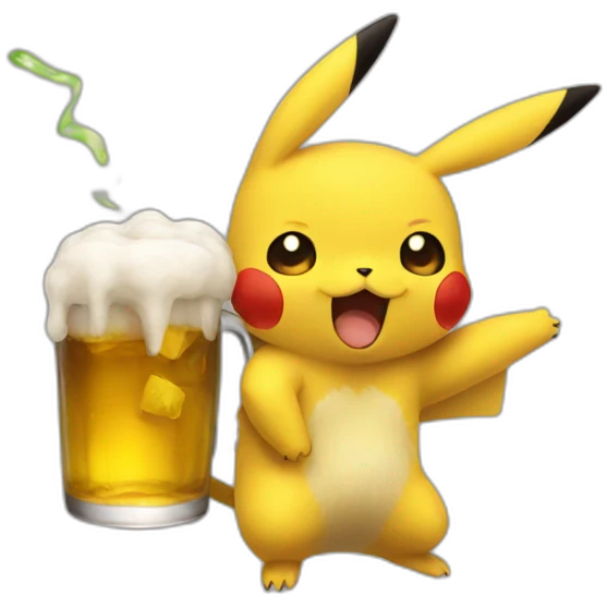 pikachu drunk emoji