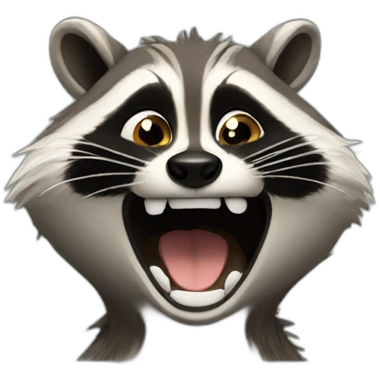 Smoking raccoon laughs with tears emoji