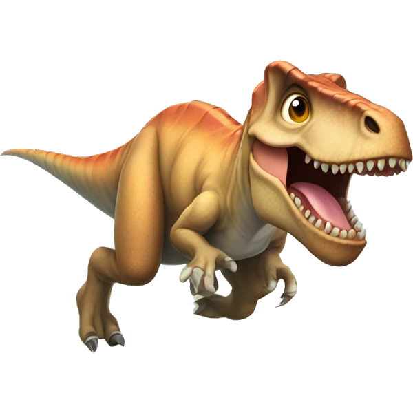 dinosaur running away from a mouse emoji