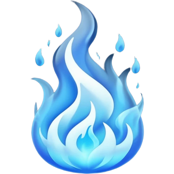 a blue fire emoji